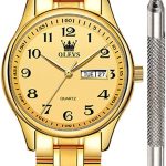 OLEVS Classic Watches for Women Analog Quartz Watch Stainless Steel Rugged Waterproof Watches Roman Numeral Unique Calendar Date Business Wrist Watch